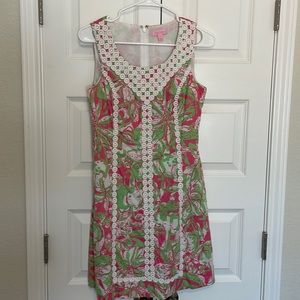 Lilly Pulitzer shift dress size 4 pink and green floral print